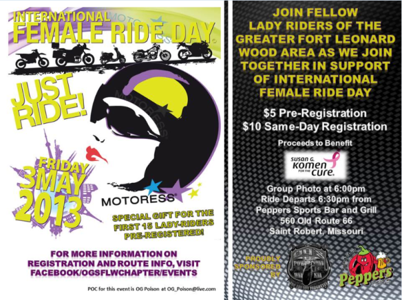 International Female Ride Day Flyer