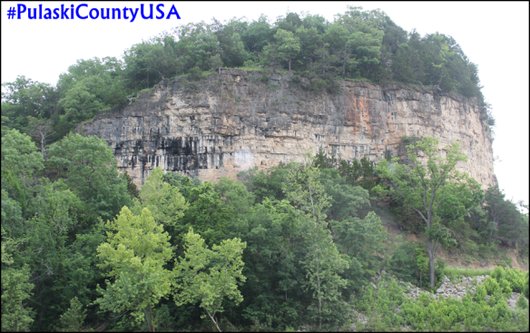 Pike’s Peak Bluff in Pulaski County, Missouri, overlooks the confluence of the Roubidoux and Gasconade Rivers. The Roubidoux River is a popular trout stream and the Gasconade River is a popular fishing and float stream. The Gasconade River, approximately 280 miles long, snakes its way through Wright, Laclede, Pulaski, Phelps, Maries, Osage and Gasconade counties in the Ozark Mountains before emptying into the Missouri River. It is the longest river completely in the boundary of Missouri and has been coined “The World’s Crookedest River”. A twenty-seven mile stretch in Pulaski County is home to the annual GAS canoe and kayak race, modeled after the Missouri River 340 (MR340) Race.