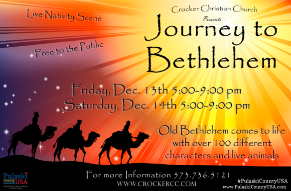 Journey To Bethlehem, a live nativity, features over 100 different characters and live animals.