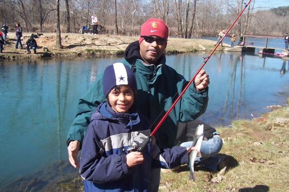 The trout at Stone Mill Spring on Fort Leonard Wood are popular with anglers of all ages, as well as bald eagles. U.S. Forest Service photo.