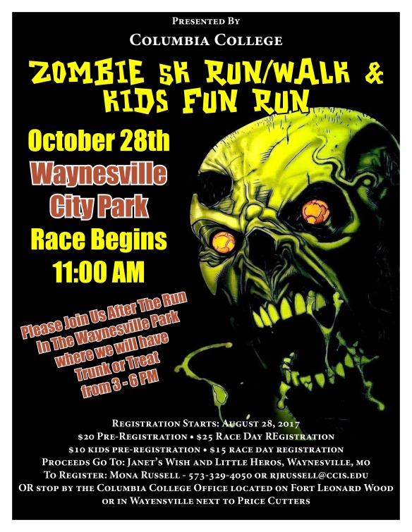October 28 Zombie Run 5K